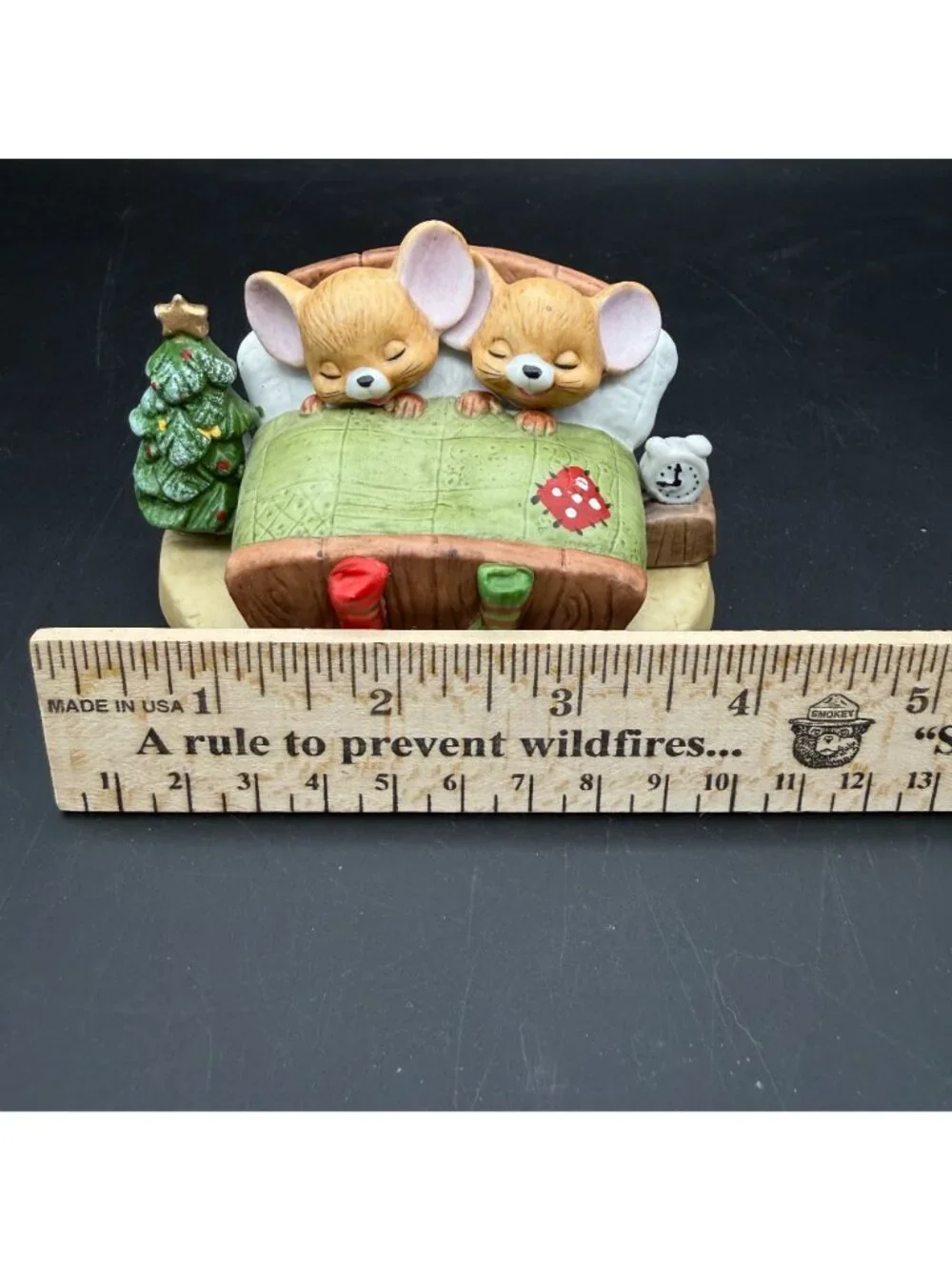Vtg 70s Enesco Twas the Night Before Christmas Mice Porcelain Figurine Taiwan